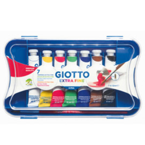 Tubi tempere - 12 ml - colori assortiti - Giotto - conf. 7 pezzi